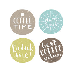 Set of old style coffee badges. Can be used for cafe design