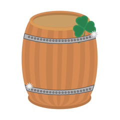 st patricks day wood barrel clover vector illustration eps 10