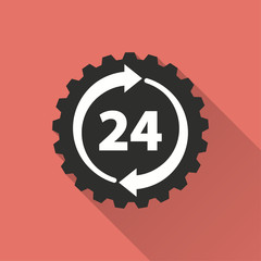 24 hour service vector icon