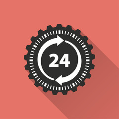 24 hour service vector icon