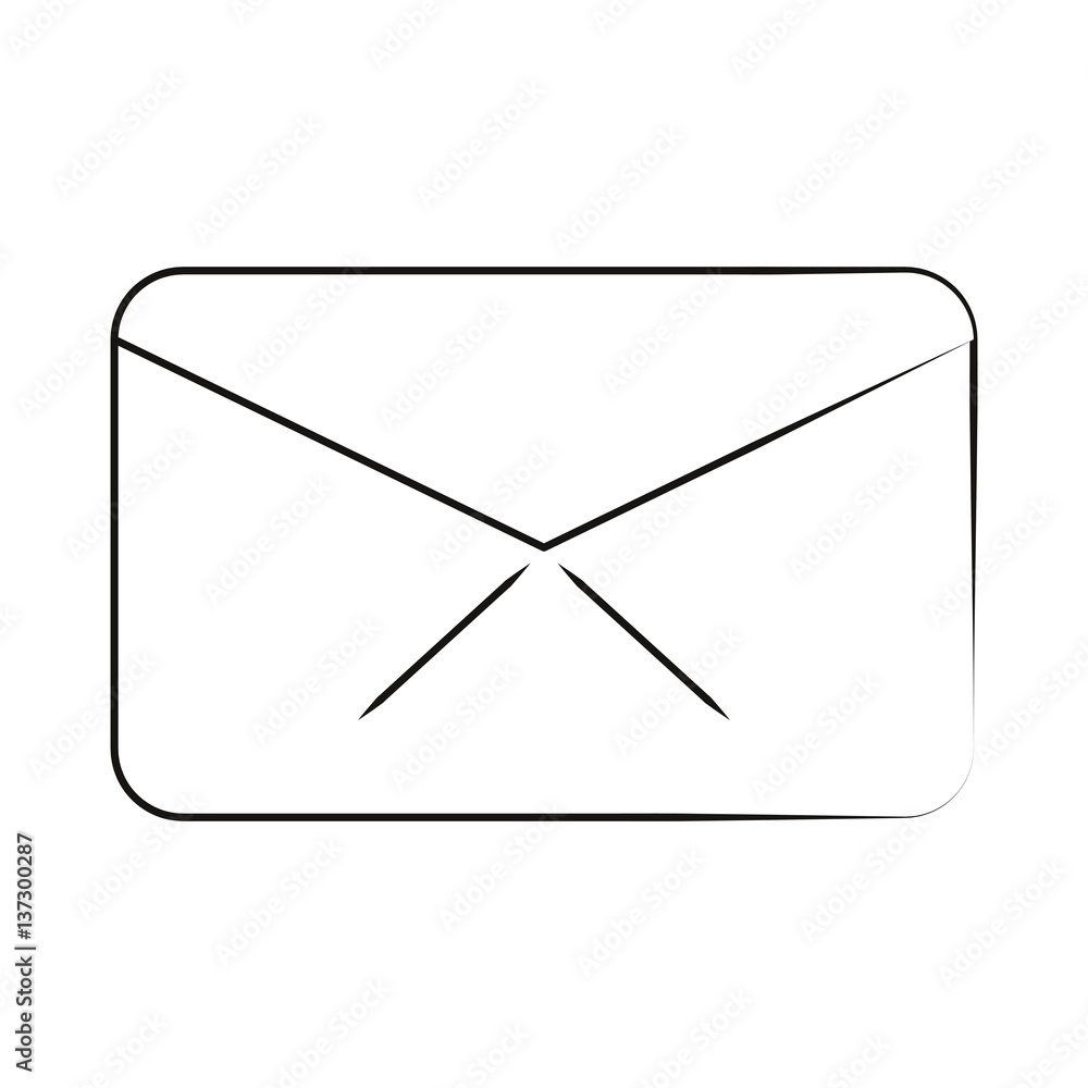 Poster message envelope email communication thin line vector illustration eps 10