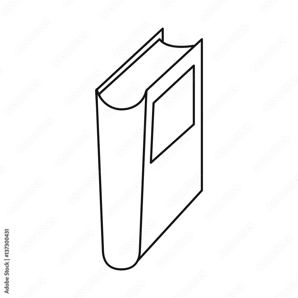 Poster book library read learn thin line vector illustration eps 10