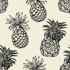 pineapples hand drawn sketch.