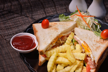 Sandwich with french fries