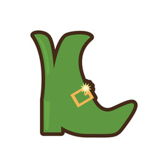 st patricks day green boot leprechaun vector illustration eps 10
