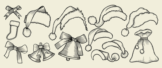 doodle hats Santa Claus - 137301236