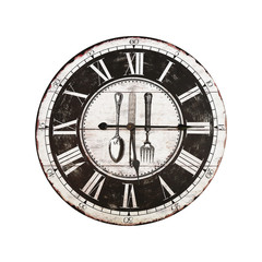 Fototapeta premium vintage wooden clock isolated on white
