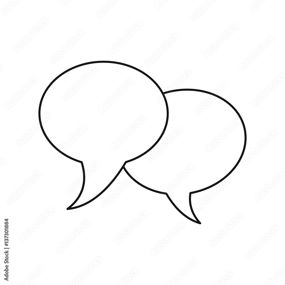 Poster bubble speech communication dialog thin line vector illustration eps 10