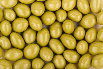 oval shaped chocolate in order all green