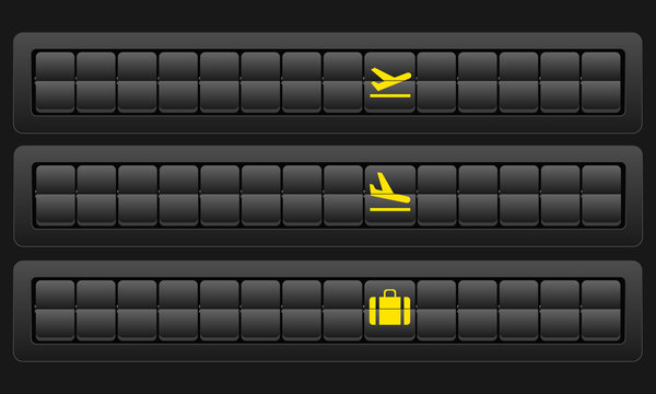 Flights scoreboard blank mockup. Vector illustration 