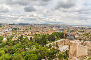 Fototapeta na wymiar Photo of a Urfa taken from the city castle at a cloudy day.