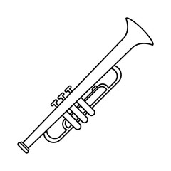 trumpet musician instrument icon thin line vector illustration eps 10