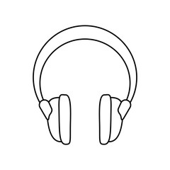 headphones music sound device thin line vector illustration eps 10