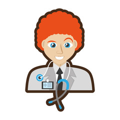 doctor hairred tie stethoscope and id card vector illustration eps 10