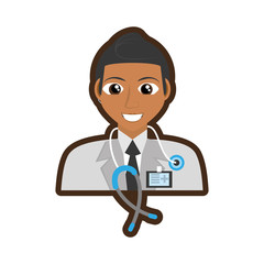 doctor stethoscope and id card vector illustration eps 10