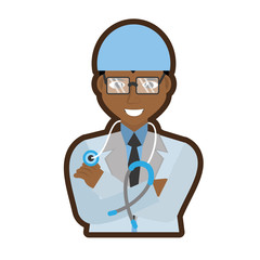 doctor stethoscope coat hat vector illustration eps 10