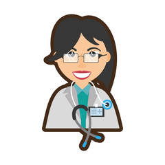 doctor stethoscope and id card healthcare vector illustration eps 10