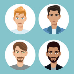 set men teamwork adult vector illustration eps 10