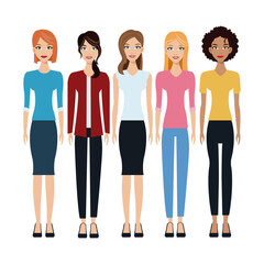 women group community together vector illustration eps 10
