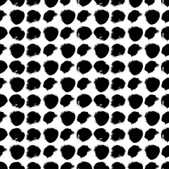 Seamless black and white pattern with circles