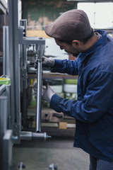 Craftsman working with metal construction