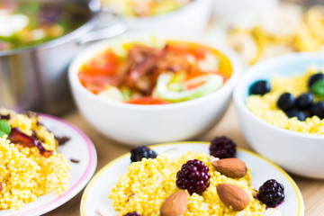 Food in Bowls, Plates and Pot