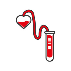 test tube donation heart healthcare vector illustration eps 10