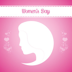 womens day girl silhouette pink background vector illustration eps 10