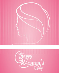 happy womens day greeting card pink background vector illustration eps 10