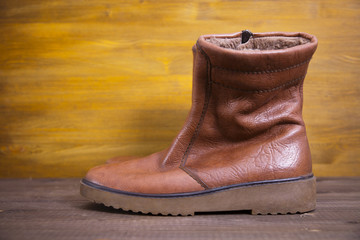 The old leather shoes