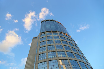 Office modern building against the evening sky 