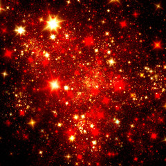 Sparkle red starry texture. Fantasy shiny background for Christmas designs. Fractal art