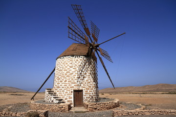 Old windmill near Tefia village, Fuerteventura, Canary Islands, Spain