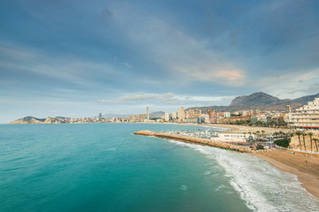 Panoramic view over Benidorm cityscape