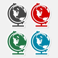 Vector school Globe icon - Illustration