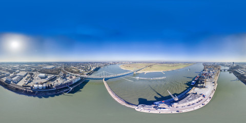 The historic harbour of Krefeld, aerial