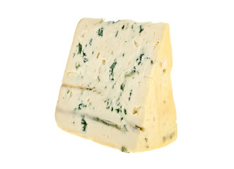 Blue cheese on a white background