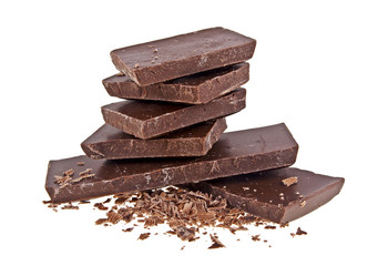 Chocolate bars isolated on a white background