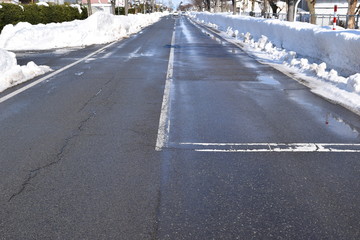 雪国の道路
