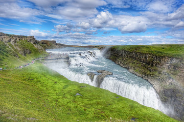 Fototapeta na wymiar Beautiful and famous Gullfoss waterfall, Golden circle route in Iceland