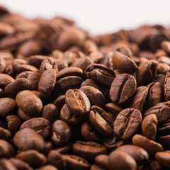 close up of roasted coffee beans
