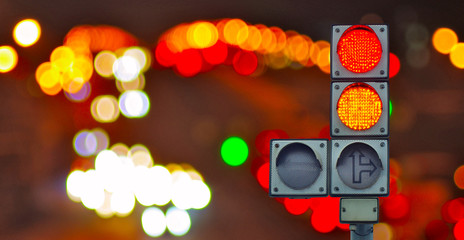  traffic light on lights background