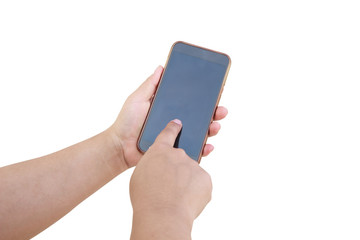 hand use smart phone isolated