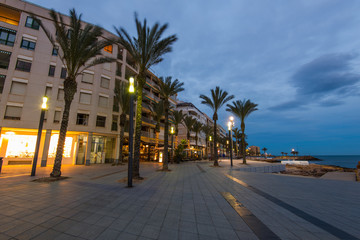 Obraz premium Palms on city famous promenade in Torrevieja, Spain