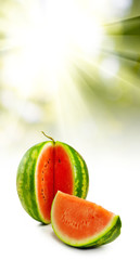 image of ripe watermelon on a white background