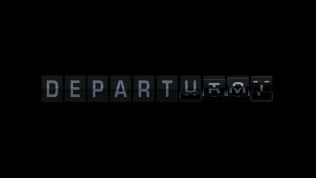 3D Rendering Flipboard Airport Terms - departures