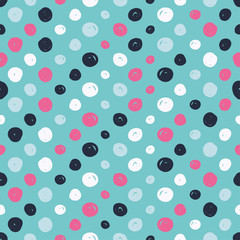 Polka dot. Vector seamless pattern. Print. Repeating background. Cloth design, wallpaper.