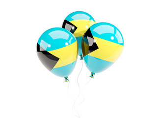 Three balloons with flag of bahamas