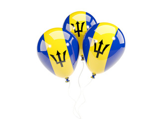 Three balloons with flag of barbados