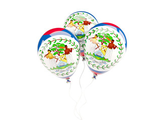 Three balloons with flag of belize